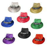 LED New Years Sequin Fedoras